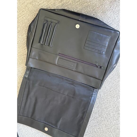 Kenneth Cole leather double side brief case laptop crossbody top handle 18X13 - Picture 3 of 12